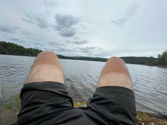 Resting at a lake until it started to rain