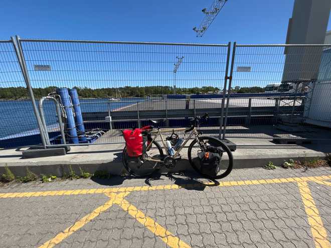 Bike at ferry terminal