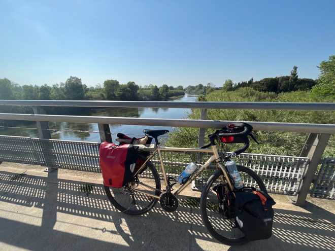 Bike over river