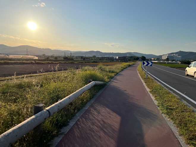 Bike path from Barcelona Airport